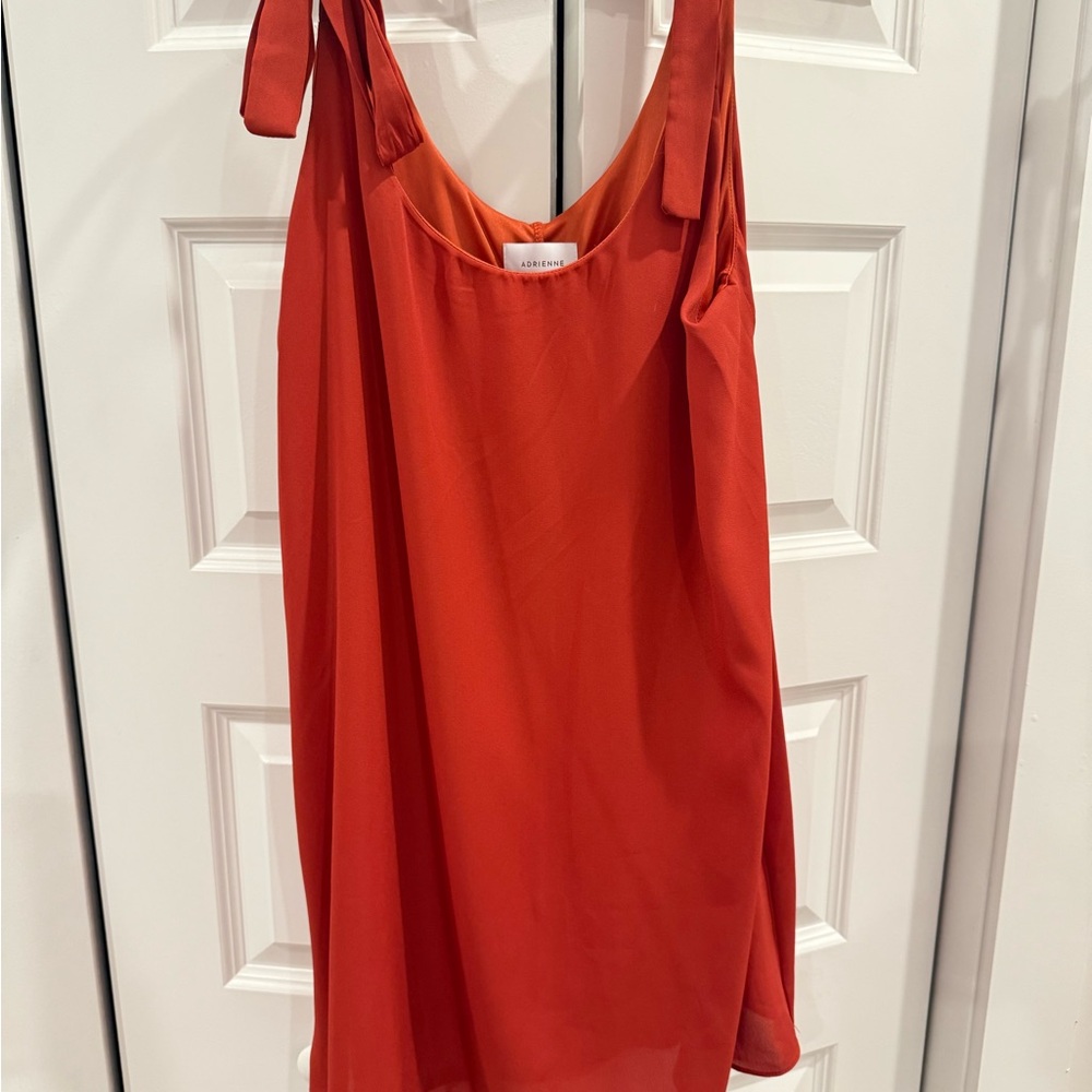 Adrienne Bold Orange Sleeveless Dress
